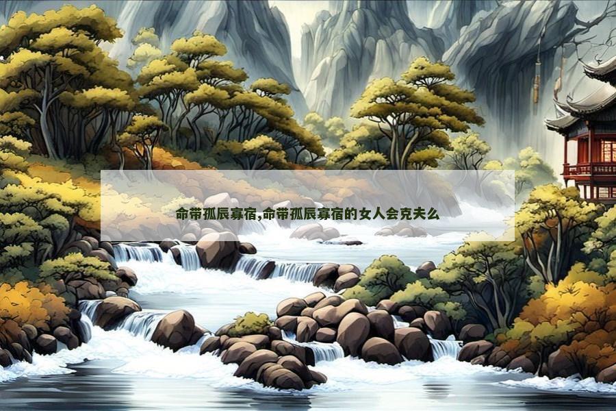 命带孤辰寡宿,命带孤辰寡宿的女人会克夫么