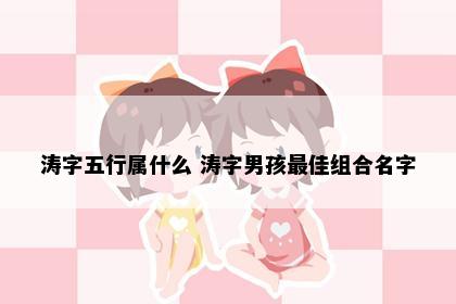 涛字五行属什么 涛字男孩最佳组合名字